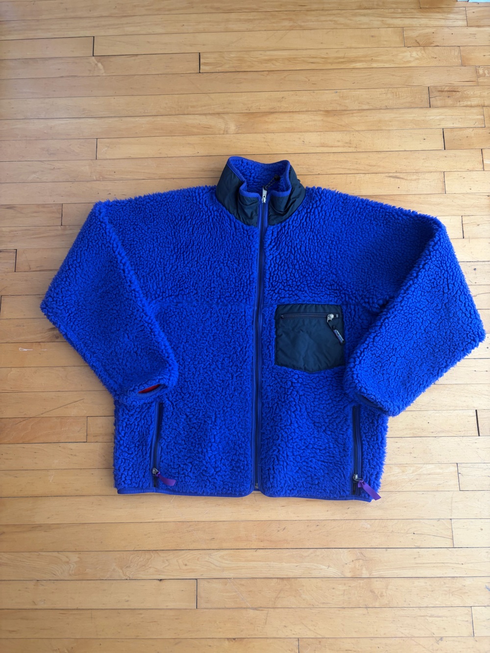 Patagonia Vintage Late 80's Deep Pile Retro Full Zip Fleece
